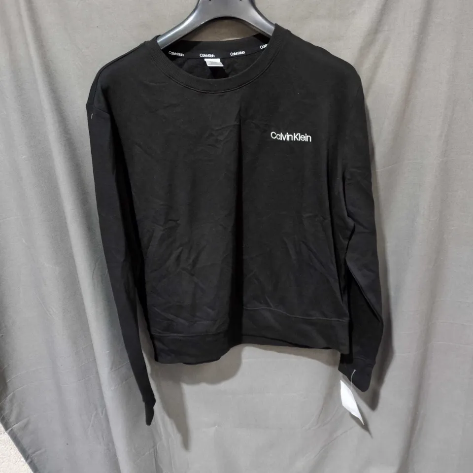 CALVIN KLEIN SLEEPWEAR BLACK LONG-SLEEVE TOP – UK SIZE L (MADE IN SRI LANKA)