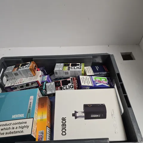 APPROXIMATELY 20 ASSORTED E-CIGARETTE PRODUCTS TO INCLUDE BRANDS SUCH AS LOST MARY, CLIQ, SKE, ETC