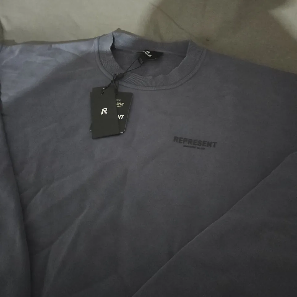 REPRESENT OWNERS CLUB JUMPER IN GREY - SIZE LARGE