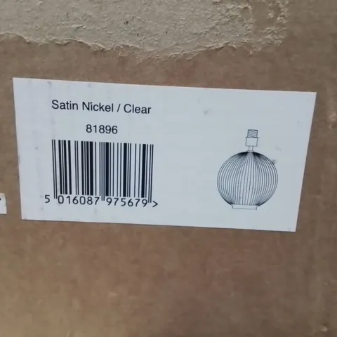 BOXED CEILING LIGHT PENDENT SATIN NICKEL CLEAR