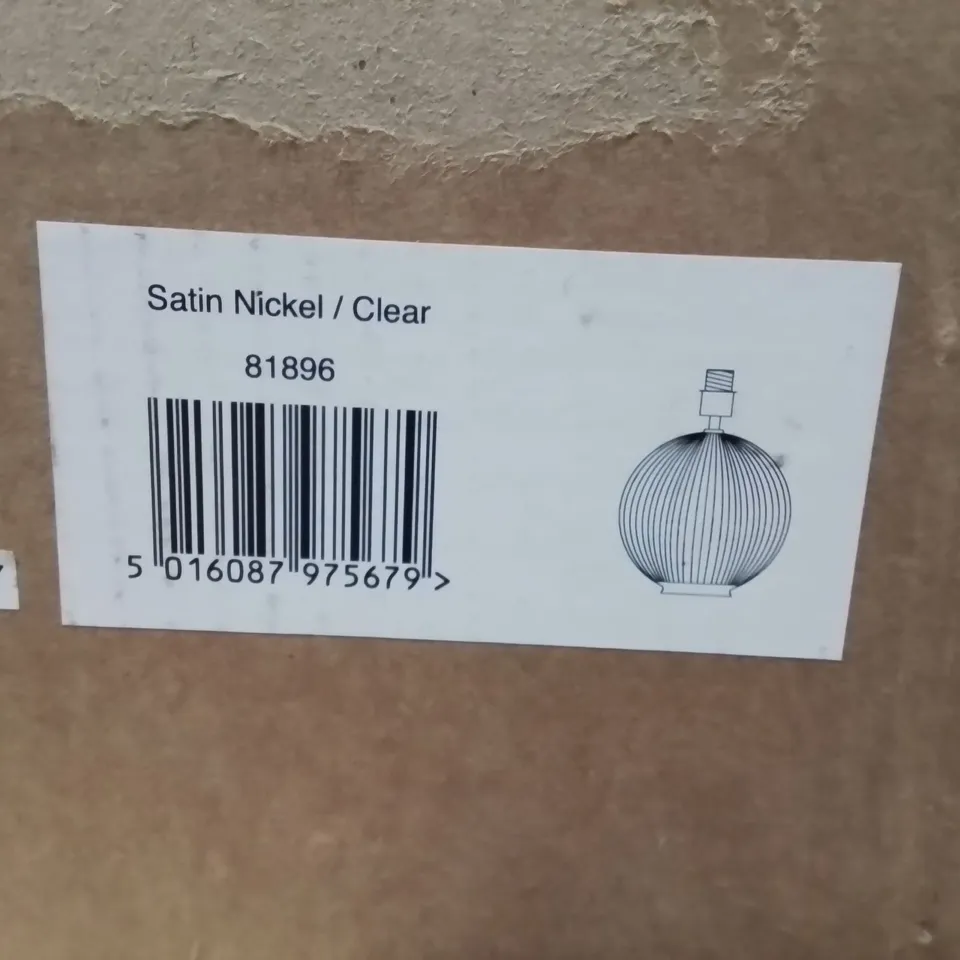 BOXED CEILING LIGHT PENDENT SATIN NICKEL CLEAR