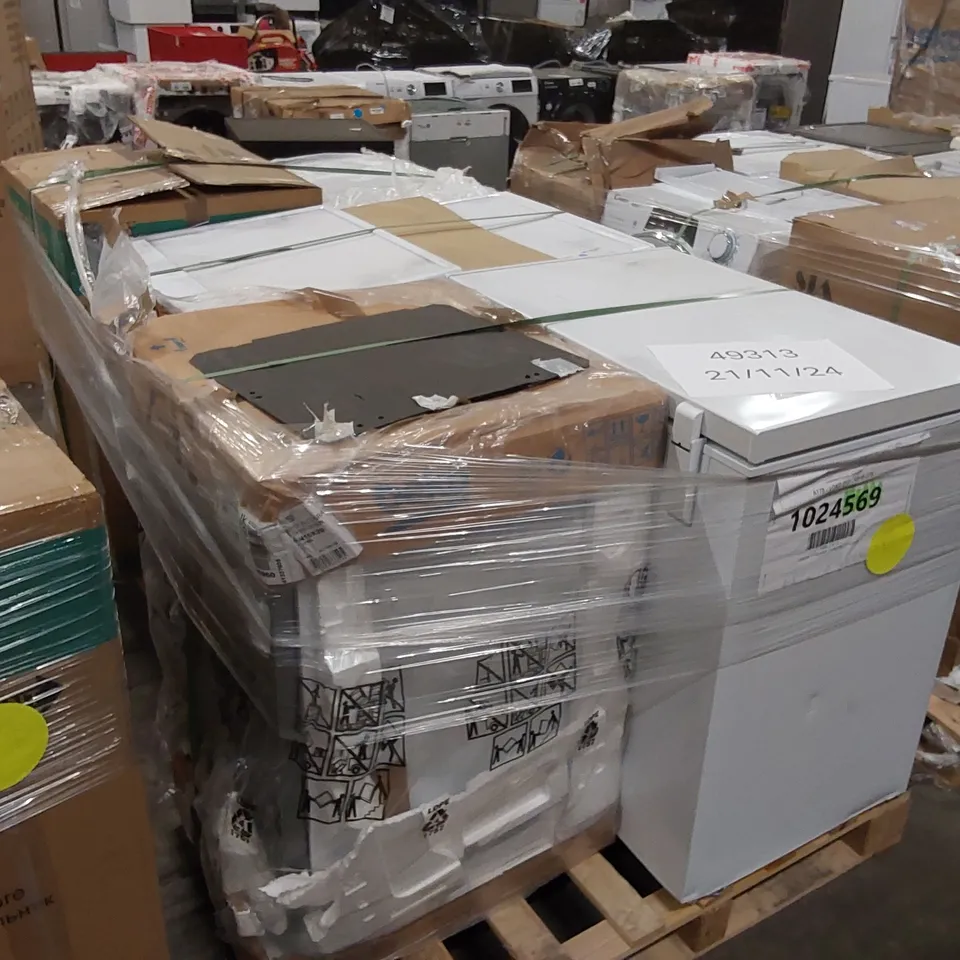 PALLET OF APPROXIMATELY 6 UNPROCESSED RAW RETURN WHITE GOODS TO INCLUDE;