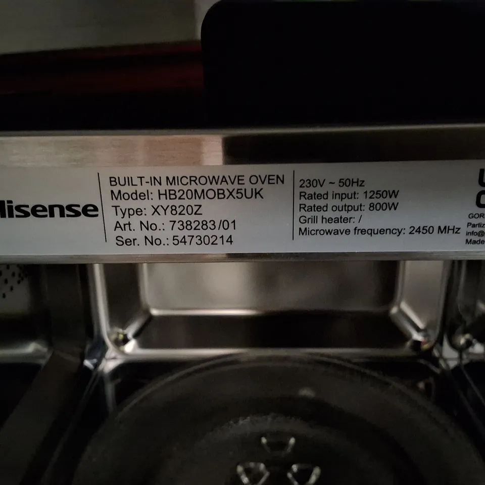 UNBOXED HISENSE BUILT-IN MICROWAVE OVEN HB20MOBX5UK