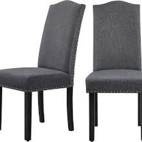 BOXED PAIR OF YAHEETECH DINING CHAIRS - DARK GREY (1 BOX)