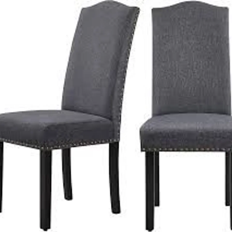 BOXED PAIR OF YAHEETECH DINING CHAIRS - DARK GREY (1 BOX)