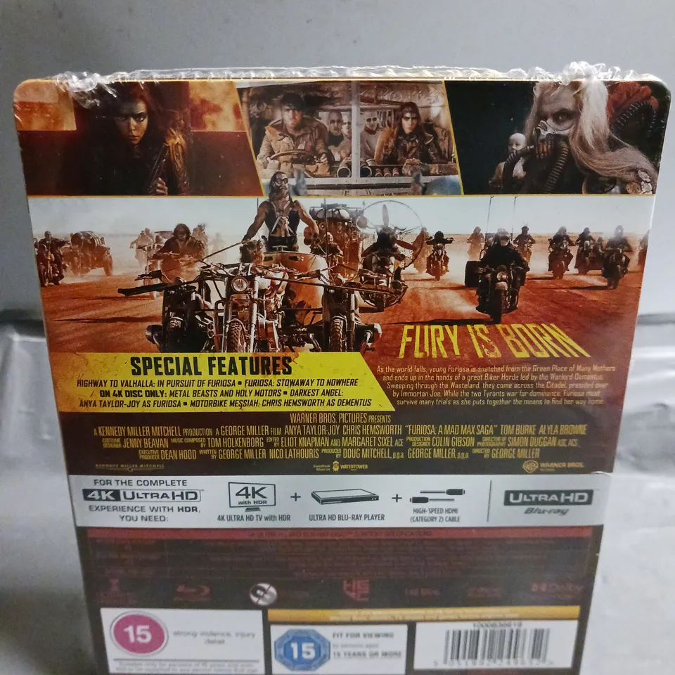 SEALED MAD MAX - FURIOSA LIMITED EDITION STEELBOOK (GOLDSKULL) 4K ULTRA HD + BLU-RAY