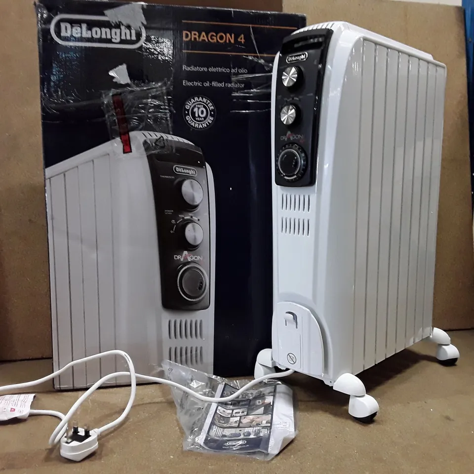 BOXED DĒLONGHI DRAGON 4 ELECTRIC OIL-FILLED RADIATOR