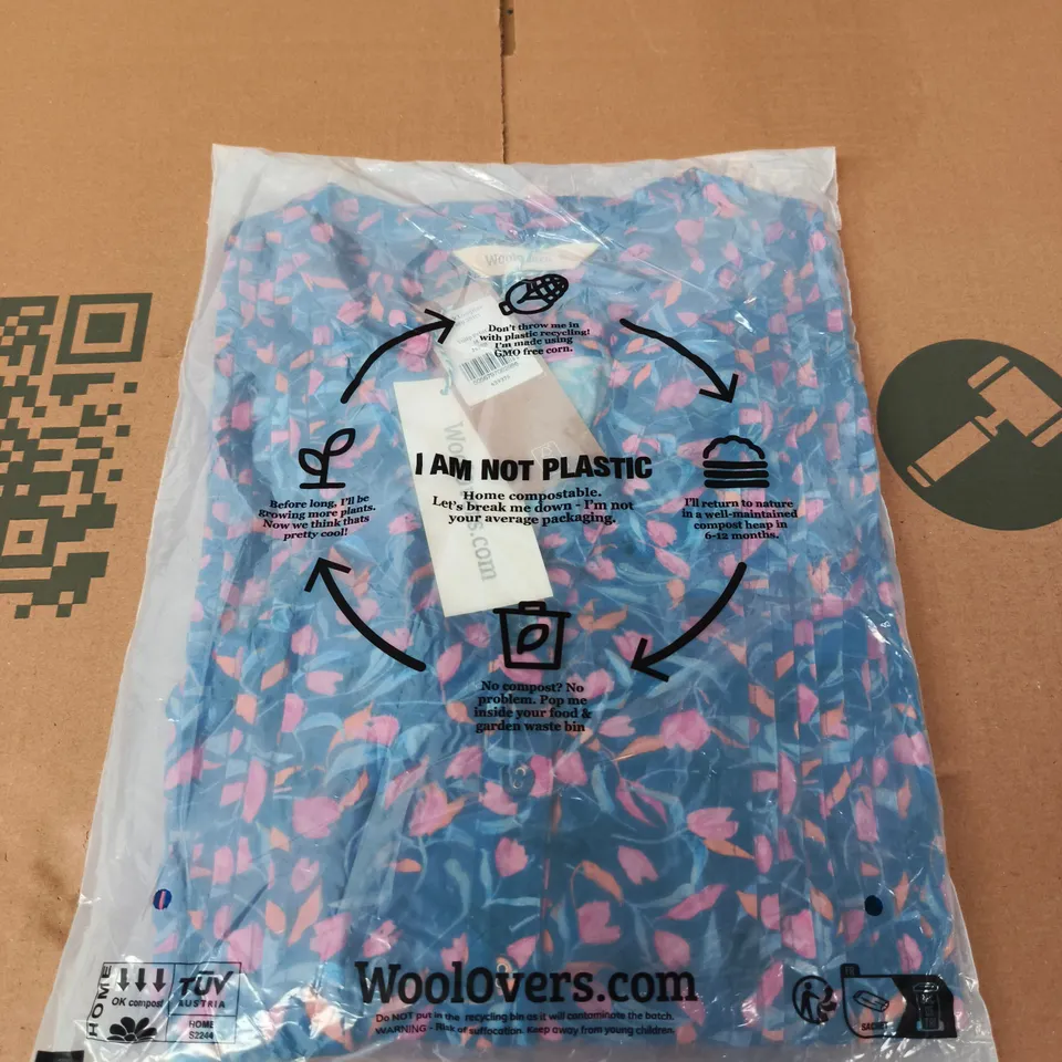 WOOLOVERS PINTUCK LONGLINE JERSEY SHIRT – TULIP PRINT, SIZE M