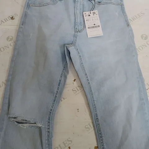 STARDIVARIUS LIGHT BLUE SKINNY REGULAR WAIST 1400 - UK 12