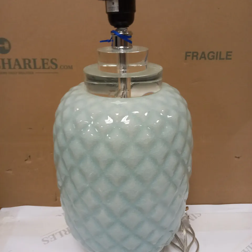 DAR LIGHTING GROUP LIGHT BLUE CERAMIC PINEAPPLE TABLE LAMP BASE ONLY