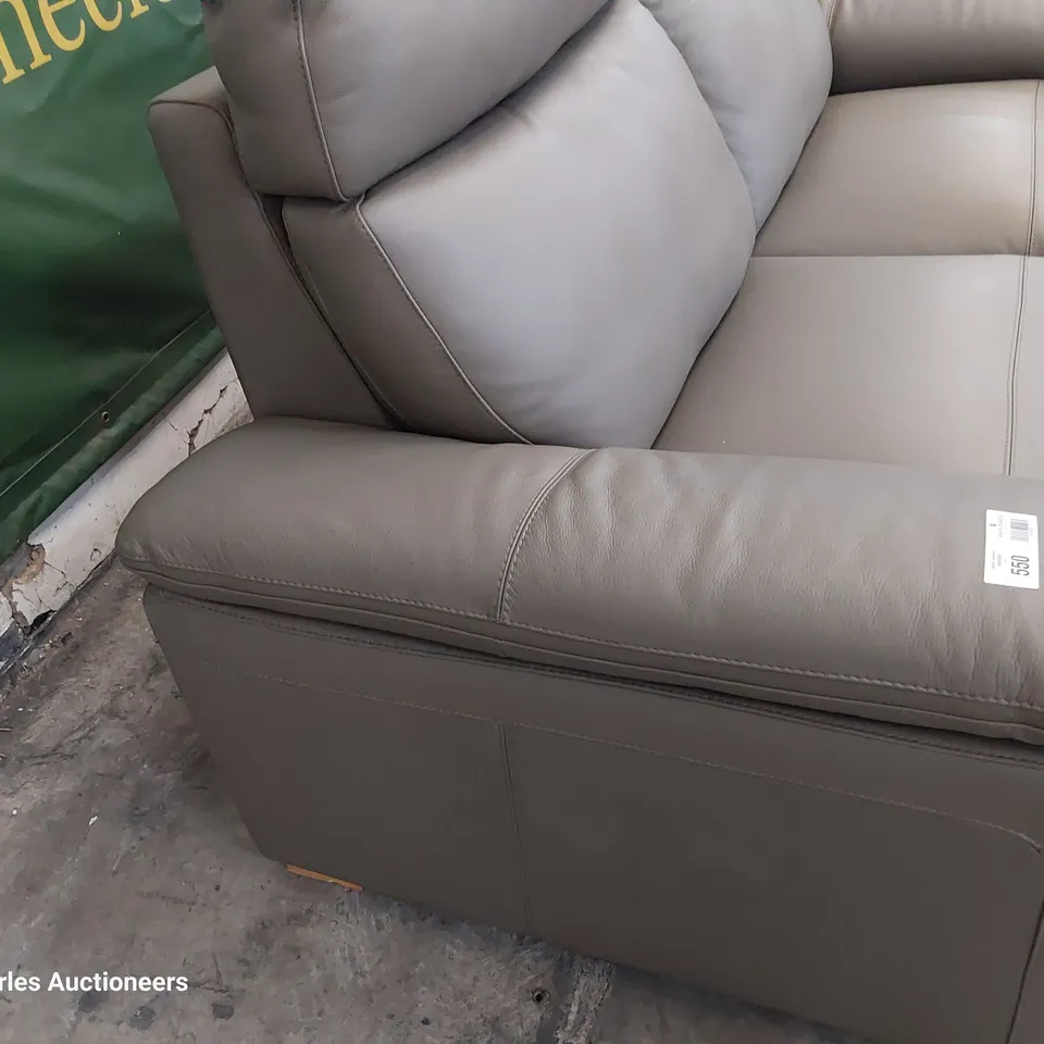 QUALITY ITALIAN DESIGNER MERRY DUE THREE SEATER SOFA GREY LEATHER