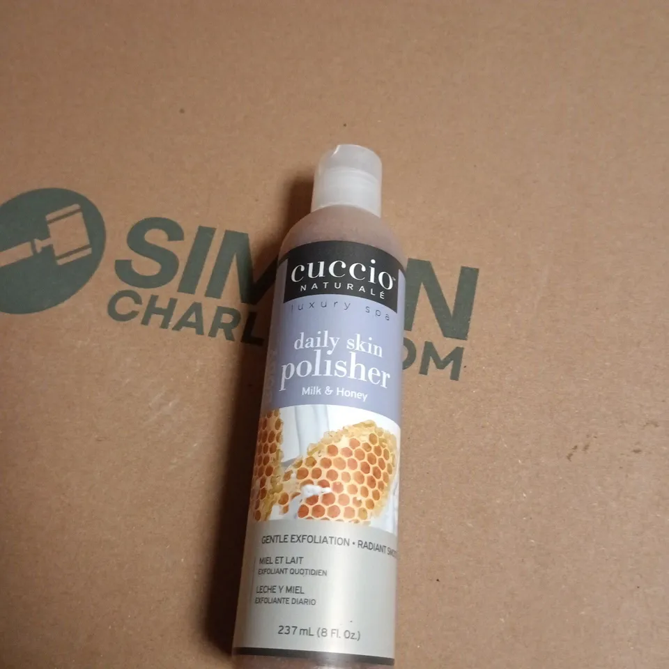 BOX OF APPROXIMATELY 10 ASSORTED CUCCIO COSMETIC ITEMS INCLUDING CUTICLE BUTTER STICK AND DAILY SKIN POLISHER 
