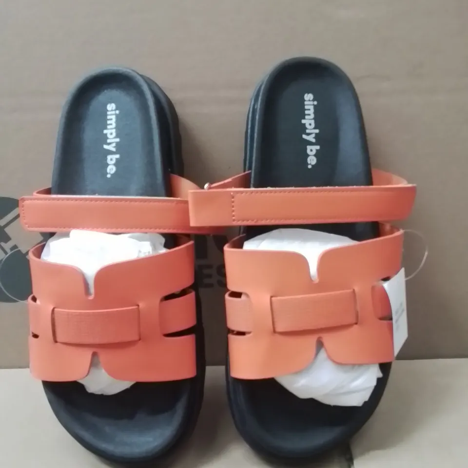 BOXED BRAND NEW APPROXIMATELY 6 SIMPLY BE PARRY WIDE FOOT SHOES ORANGE SIZE 7