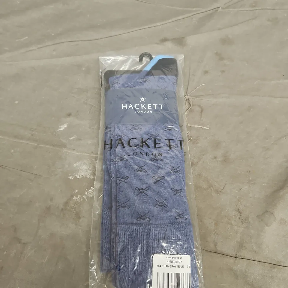 HACKETT LONDON ICON SOCKS 2 PAIR CHAMBRAY BLUE