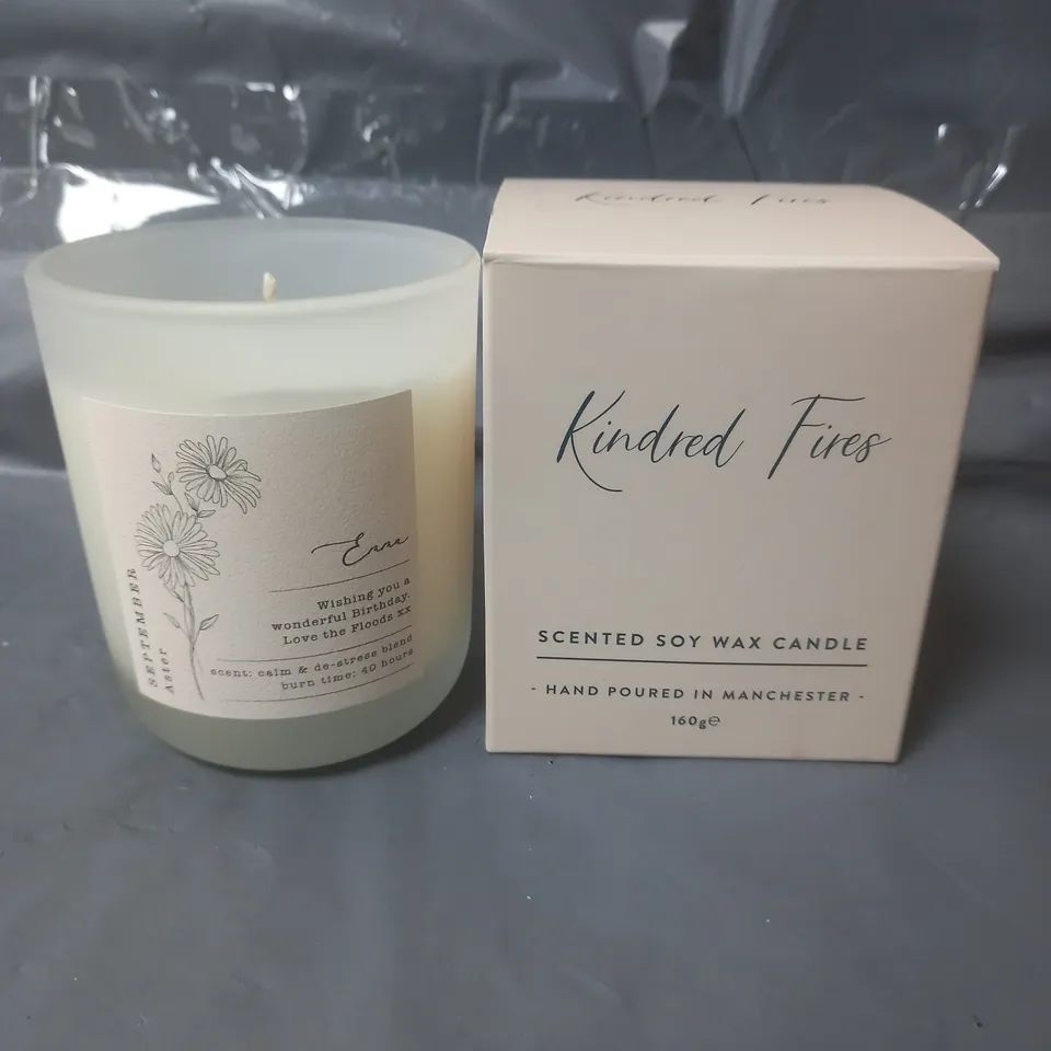 BOXED KINDRED FIRES SCENTED SOY WAX CANDLE - TRANQUILLITY 