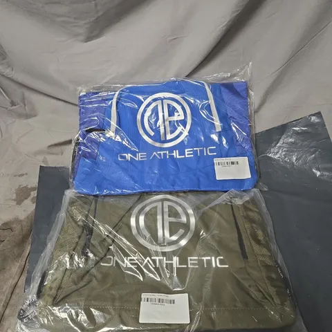 2 X ONE ATHLETIC DRAWSTRING BAGS, BLUE/KHAKI