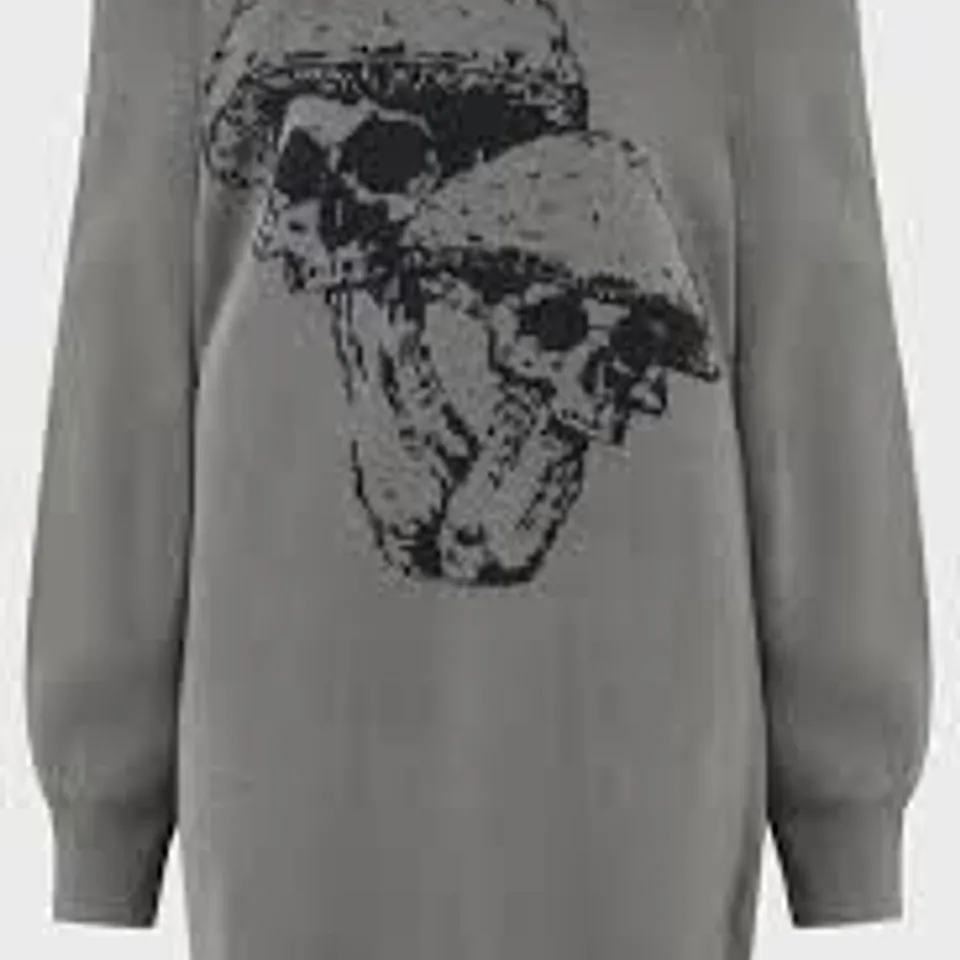 BRAND NEW KILLSTAR SKULLCAP SWEATER DRESS IN GREY / BLACK - SIZE M