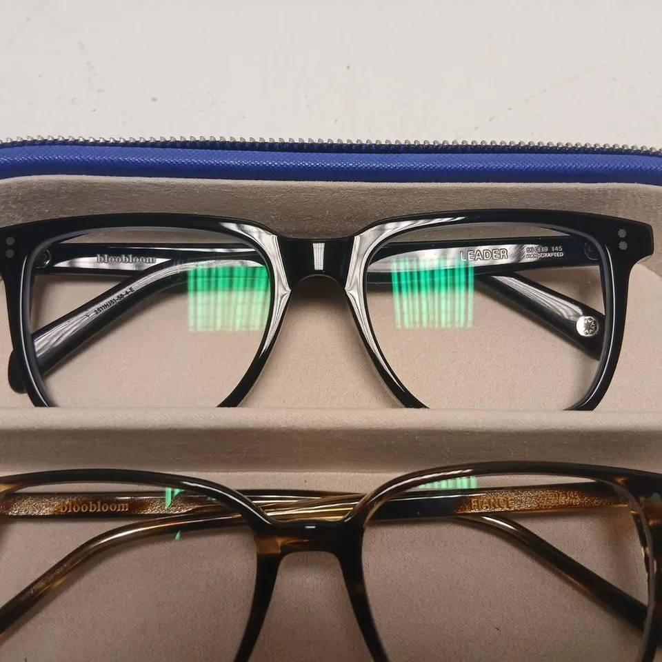 SET OF 5 DESIGNER BLOOBLOOM EYEGLASSES FRAMES IN BLUE CASE 