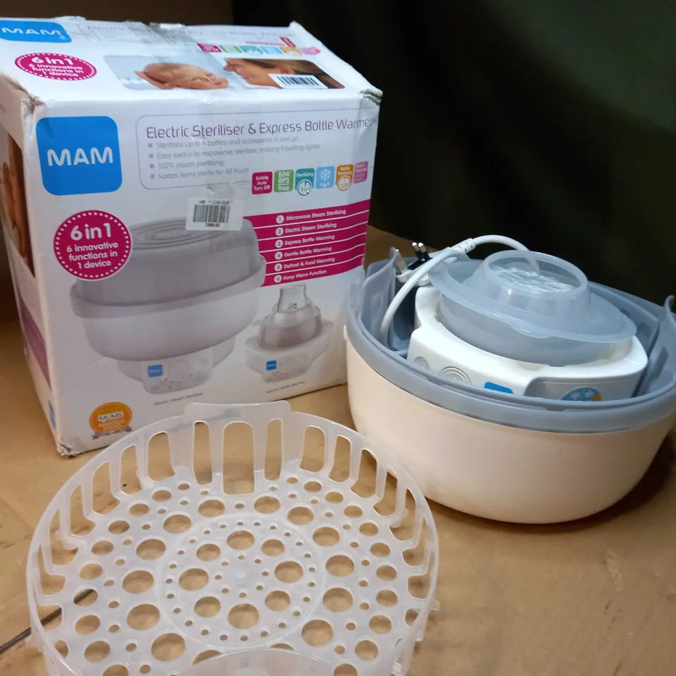 BOXED MAM ELECTRIC STERILISER & BOTTLE WARMER