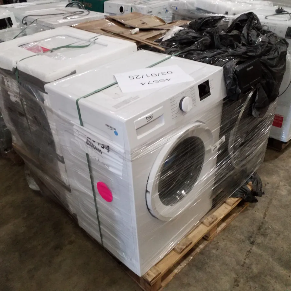 PALLET OF APPROXIMATELY 4 UNPROCESSED RAW RETURN WHITE GOODS TO INCLUDE