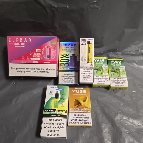 APPROXIMATELY 20 ASSORTED E-CIGARETTE & VAPING ITEMS IN VARIOUS BRANDS