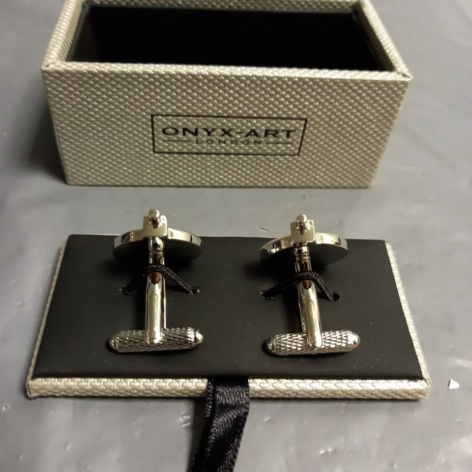 BOXED ONYX-ART LONDON MENS NAUTICAL CUFFLINKS 