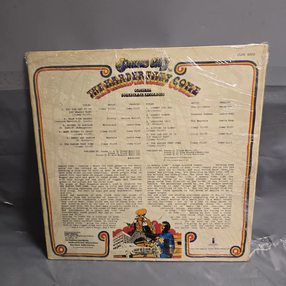 JIMMY CLIFF THE HARDER THEY COME VINYL