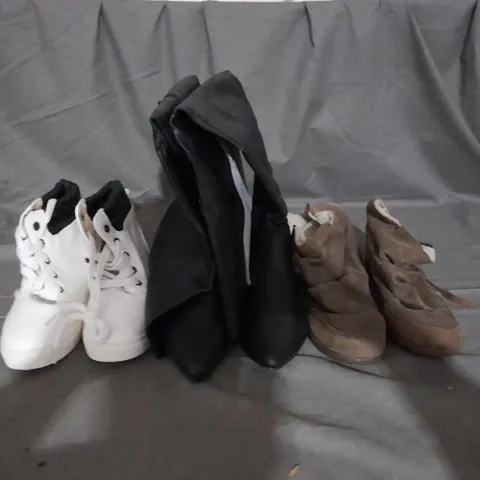 APPROXIMATELY 10 PAIRS OF ASSORTED WOMEN SHOES IN VARIOUS STYLES AND SIZES