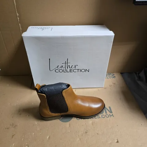 TAN LEATHER CHELSEA ANKLE BOOTS – LEATHER COLLECTION - UK SIZE 3