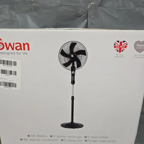 BOXED SWAN FREESTANDING STAND FAN