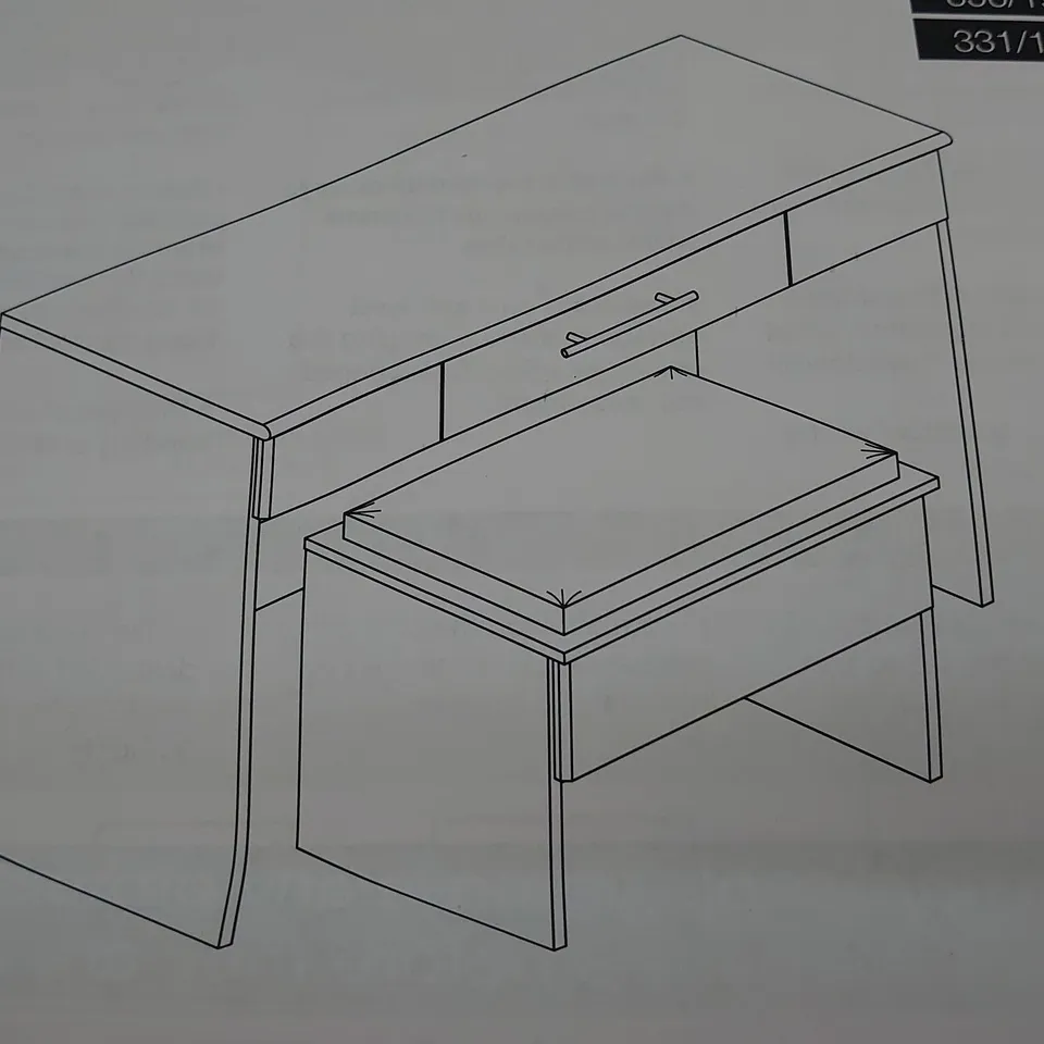 BRAND NEW BOXED NORMANDY DRESSER AND STOOL (1 BOX)