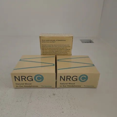 SET OF 3 NRG NATURAL WOOD IN EAR HEADPHONES