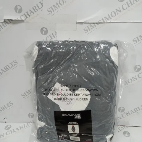 HEART PRINT HOODIE BLANKET
