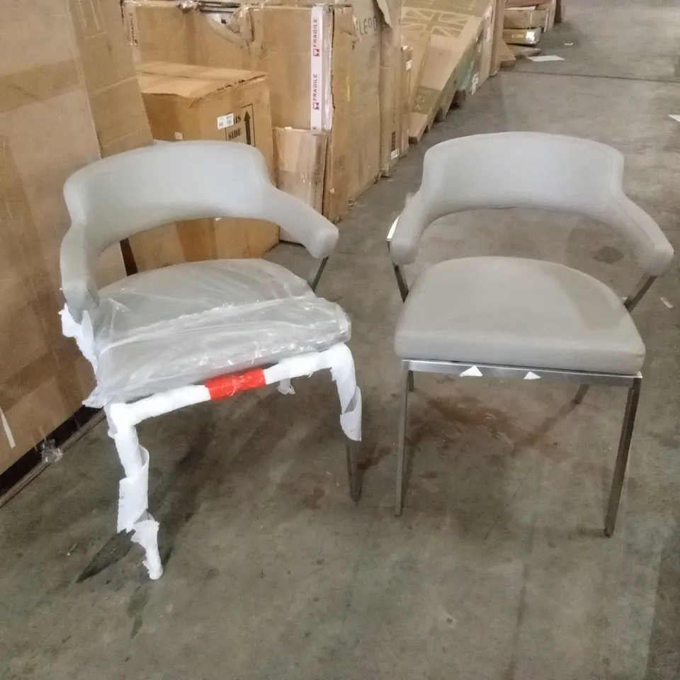 SET OF 2 FREYA PU LEATHER DINING CHAIRS