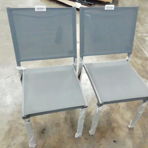 PAIR OF GREY GARDEN DINING CHAIRS