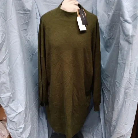 VERO MODA LS FUNNEL NECK DRESS IN GREEN - XL