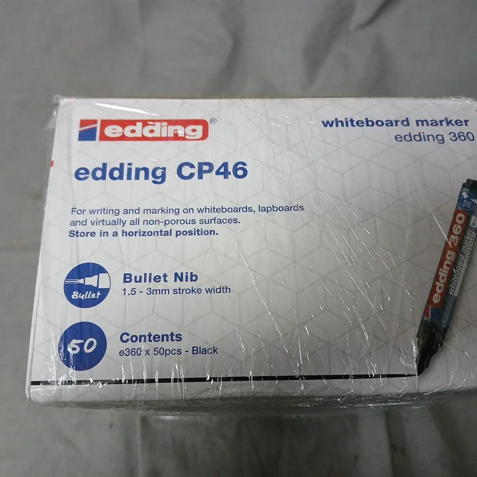 EDDING CP46 WHITEBOARD MARKERS – 50 PACK, BLACK