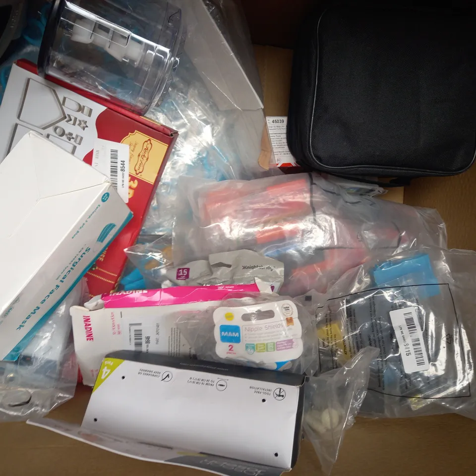 BOX OF APPROXIMATELY 20 ASSORTED HOUSEHOLD ITEMS TO INCLUDE ORAL B PRO 2 2500, MINI AIR COOLER HUMIDIFIER, POLYFILLA, ETC