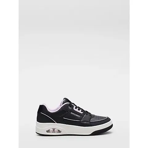SKECHERS UNO COURT LACE UP TRAINER- BLACK SIZE 6.5