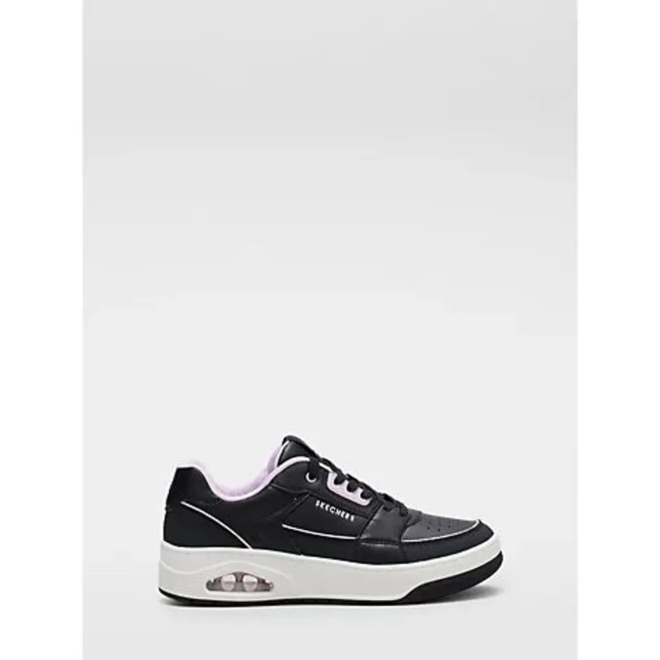 SKECHERS UNO COURT LACE UP TRAINER- BLACK SIZE 6.5 