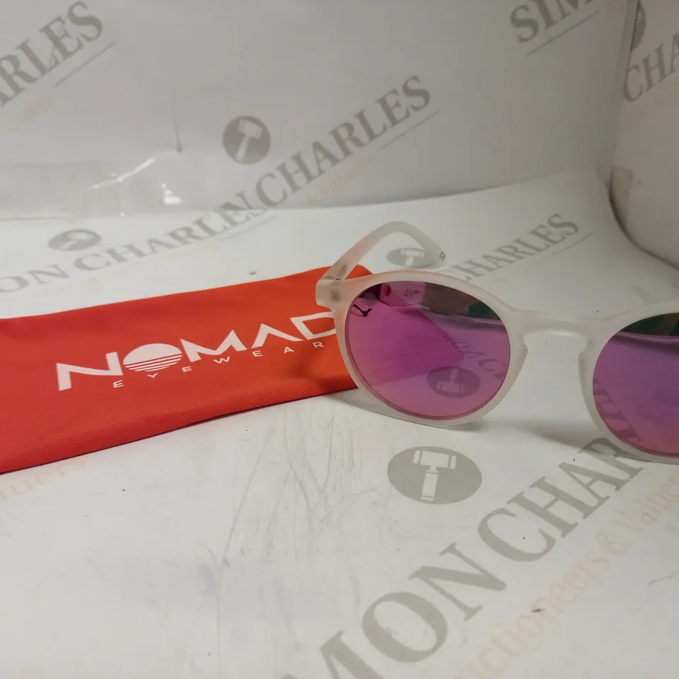 NOMAD FROSTED FRAME PINK TINTED SUNGLASSES 