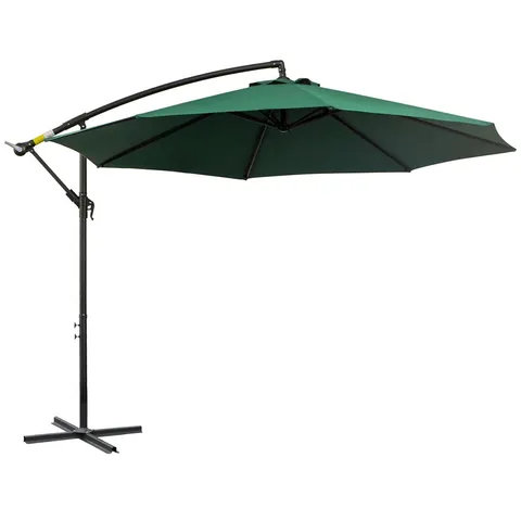 BOXED OAKLAND 300CM CANTILEVER PARASOL - GREEN (1 BOX)