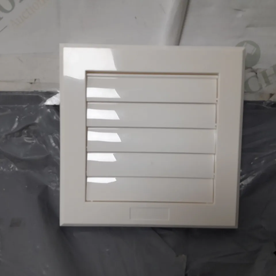 APPROXIMATELY 80 EMCOVENT 100mm GRAVITY SHUTTERS IN WHITE