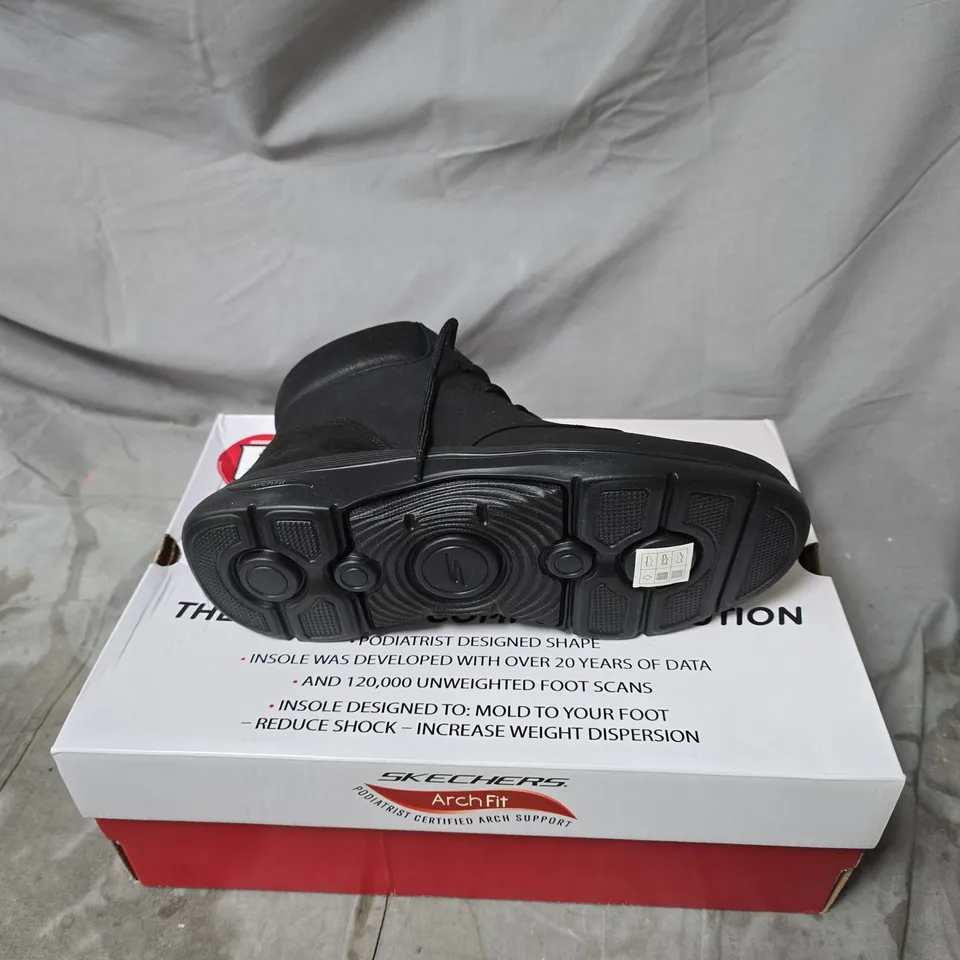 SKECHERS ARCH FIT BOOTS – BLACK LEATHER, ANKLE BOOT SIEZ 6