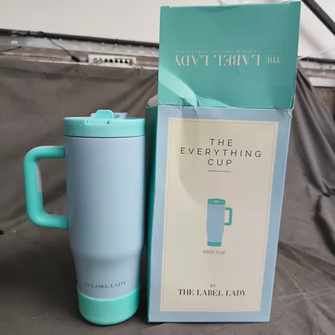 THE EVERYTHING CUP BY THE LABEL LADY – 30OZ TRAVEL MUG (LIGHT BLUE)