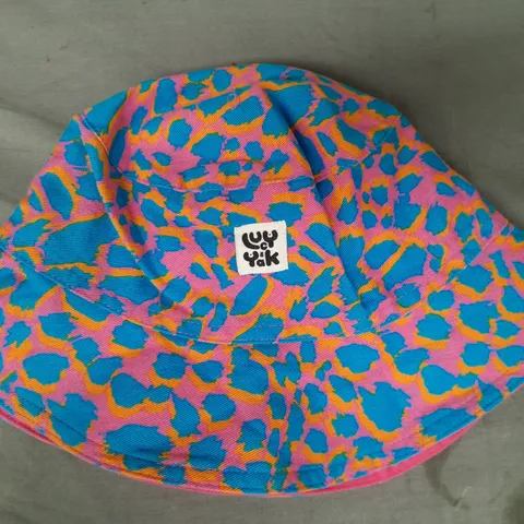 LUCY & YAK REVERSIBLE BUCKET HAT IN PINK/MULTI