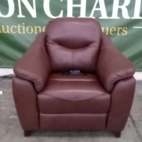 DESIGNER G PLAN JACKSON ELECTRIC RECLINER CHAIR - CAPRI OAK LEATHER