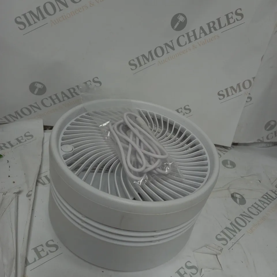 BELL & HOWELL OSCILLATING FOLDING RECHARGEABLE FAN, WHITE