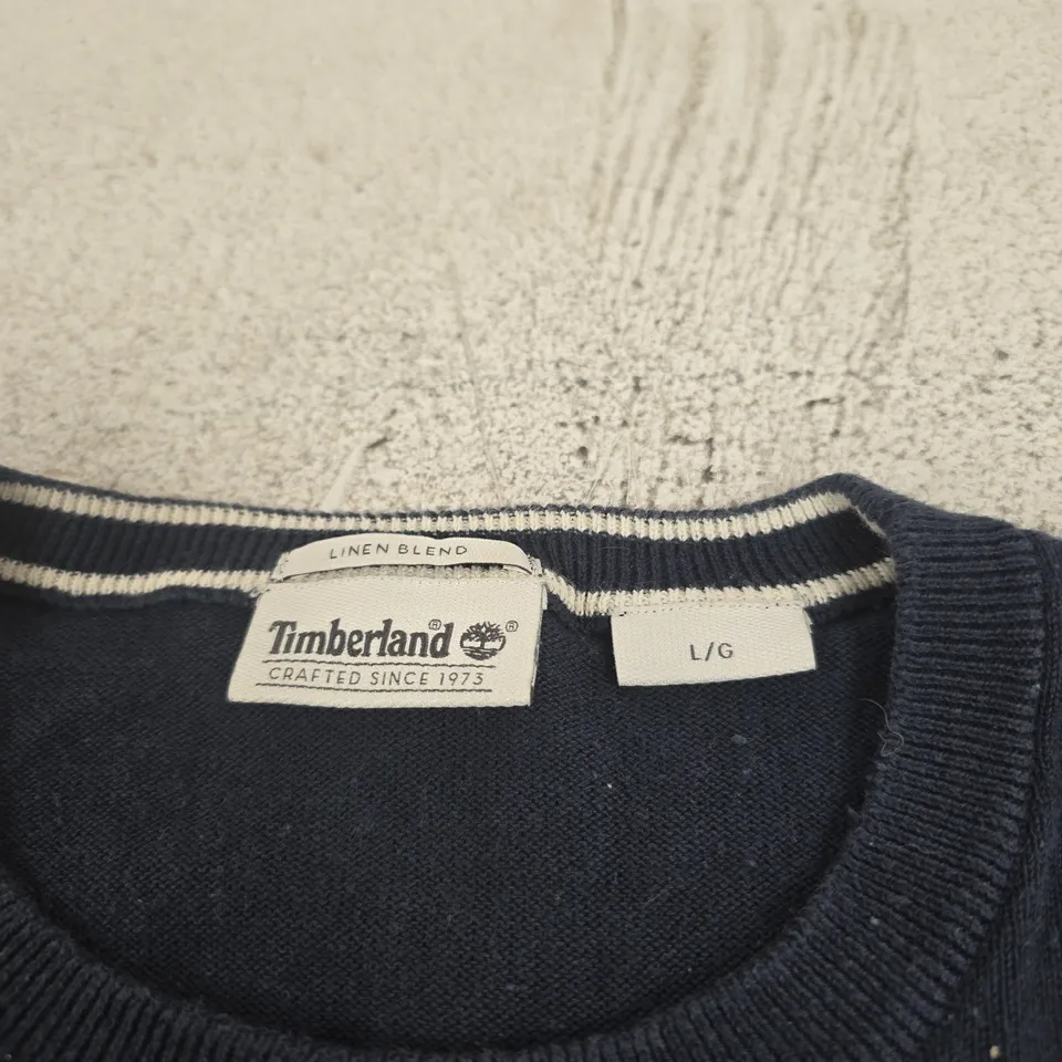TIMBERLAND LINEN BLEND NAVY SWEATER – SIZE L (L/G)