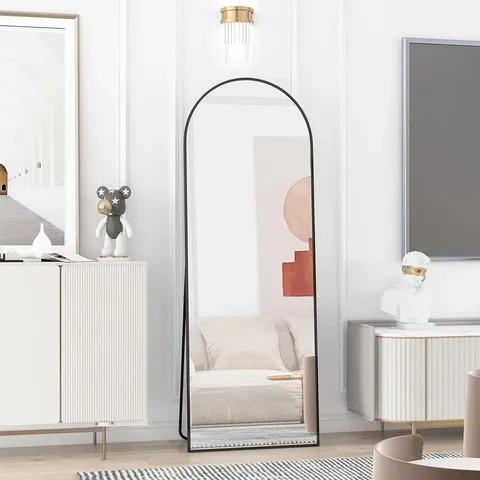 BOXED HARCREST OVAL MAGNIFYING LIGHTED METAL FRAMED FREESTANDING FULL LENGTH MIRROR